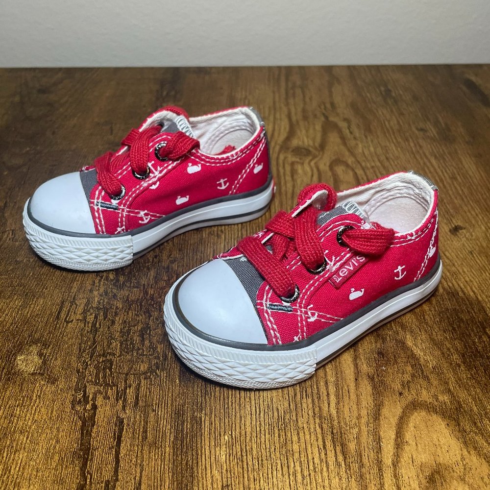 Levi's Canvas Ocean Themed Baby Shoes Size 4C